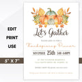 editable thanksgiving dinner invitation printable template